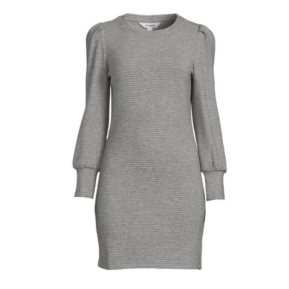 NWT Steve Madden Knit the Scene Dress Grey Size Large